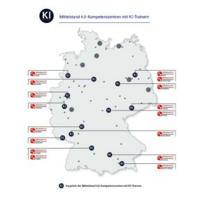 Die Standorte der KI-Trainer in Deutschland.
